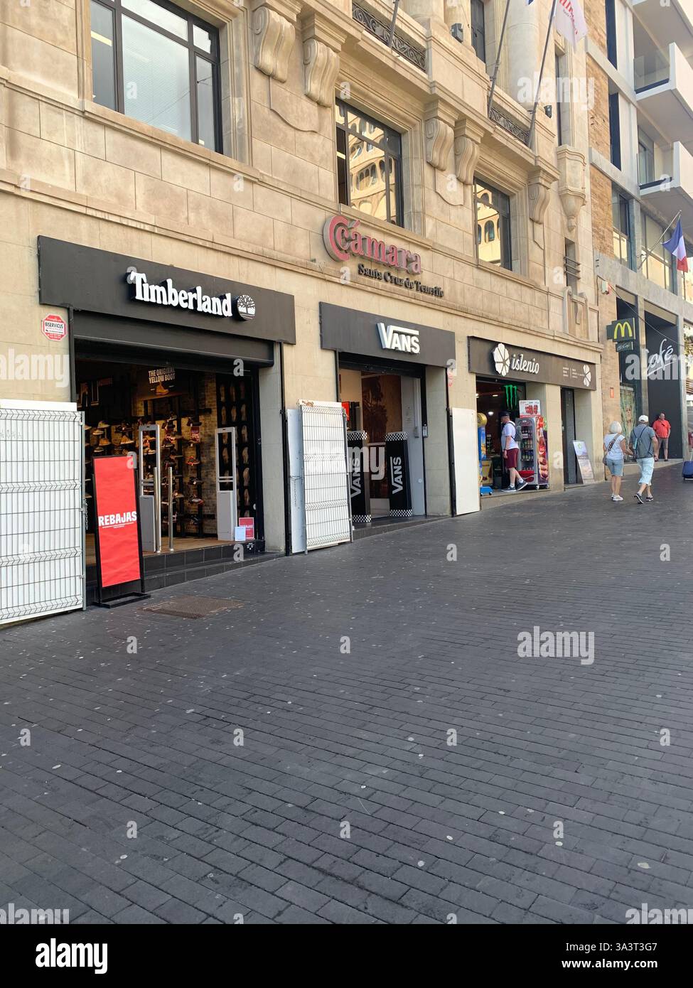 Santa Cruise Tenerife Canary Islands Spain shop shopping sights outside hot and sunny weather holiday people place Sketchers Koala Bay shop inside - Smartphone Captured Stock Image