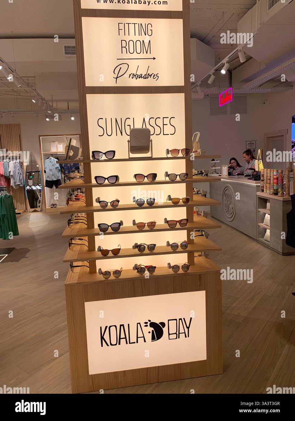 Santa Cruise Tenerife Canary Islands Spain shop shopping sights outside hot and sunny weather holiday people place Sketchers Koala Bay shop inside - Smartphone Captured Stock Image