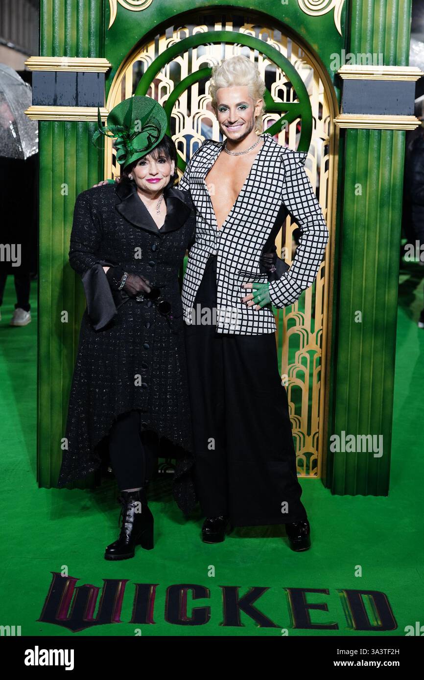 Joan Grande and Frankie Grande arriving for the UK premiere of Wicked ...