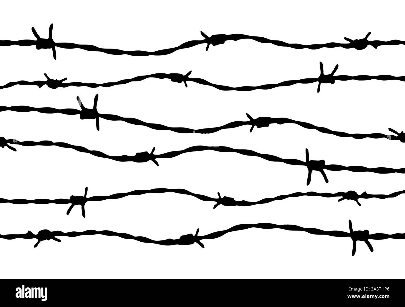 Barbed wire background. Vector fence illustration isolated on white ...