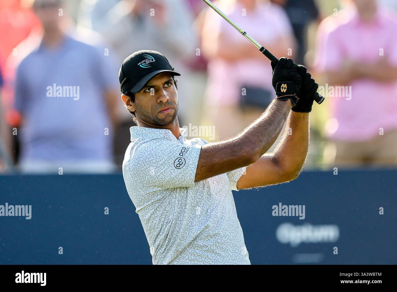 Aaron Rai Tee March 15, 2025: Aaron Rai hits his tee shot on the 3rd hole during the ...