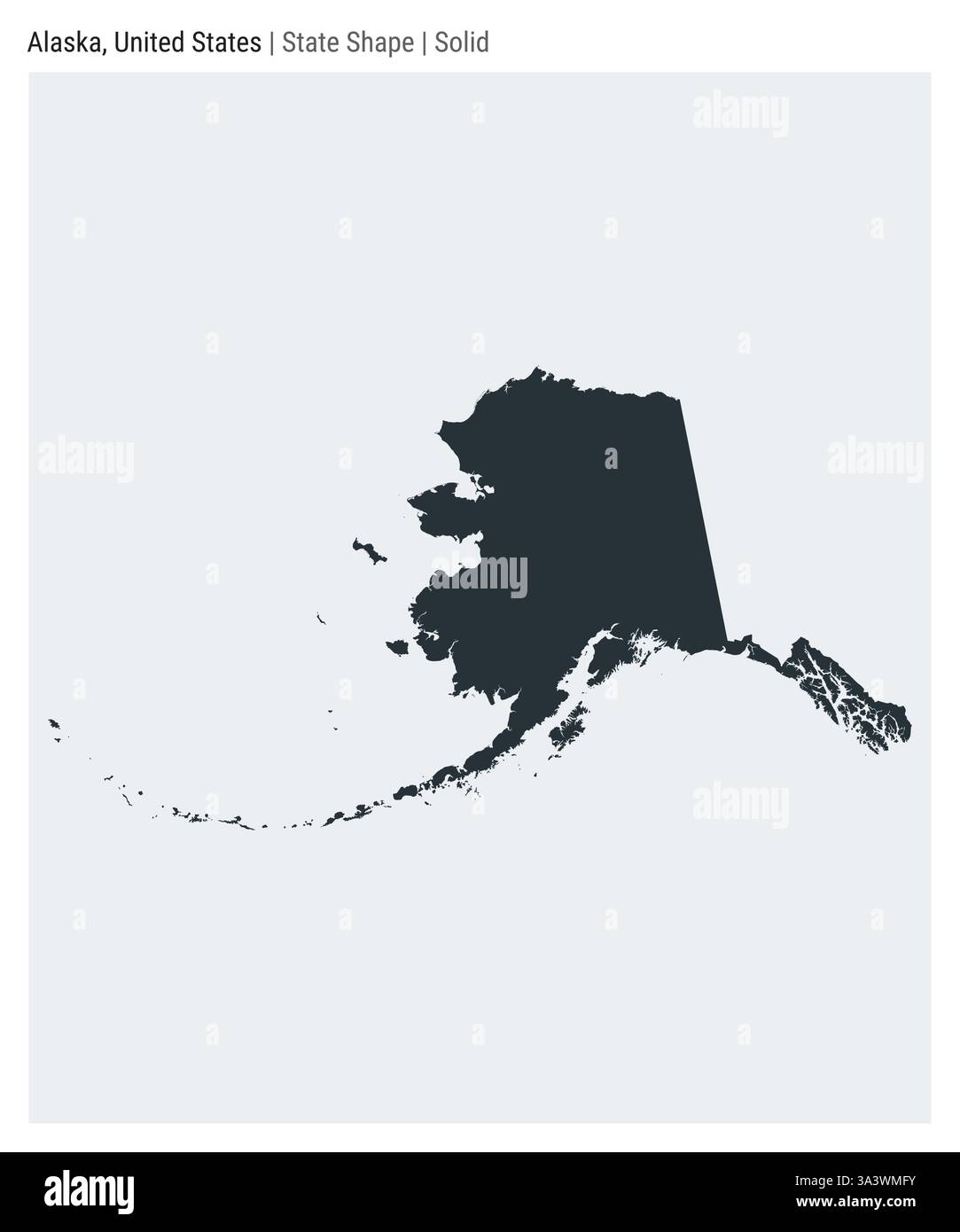 Alaska United States Simple vector - Alaska United States Simple Vector Map State Shape Solid Style Border Of Alaska Vector Illustration 3A3WMFY 