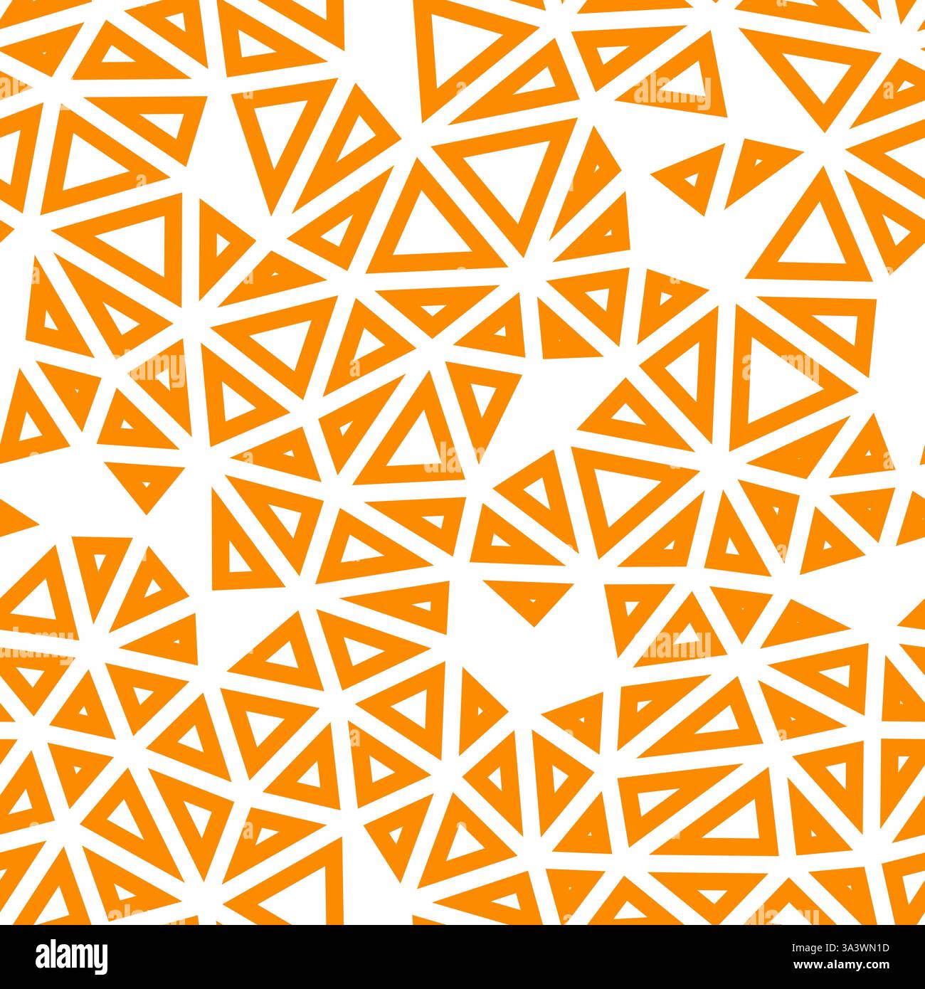 Triangles pattern geometric design. Compact triangles size. Solid Color style. Geometric shapes outlined. Repeatable pattern. Amber Glow. Stock Vector