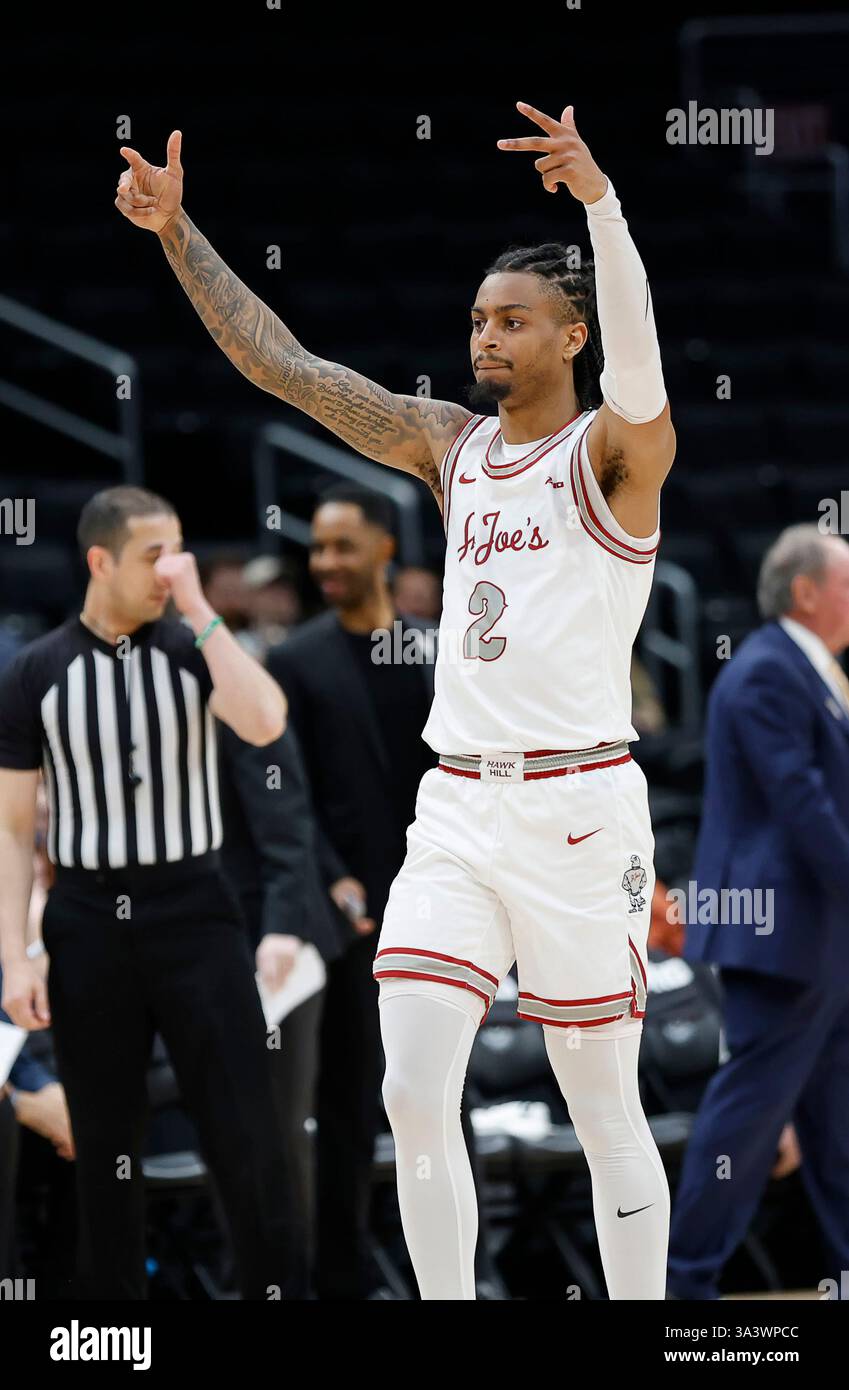 March 13, 2025 Saint Joseph's Hawks Guard (2) Erik Reynolds
