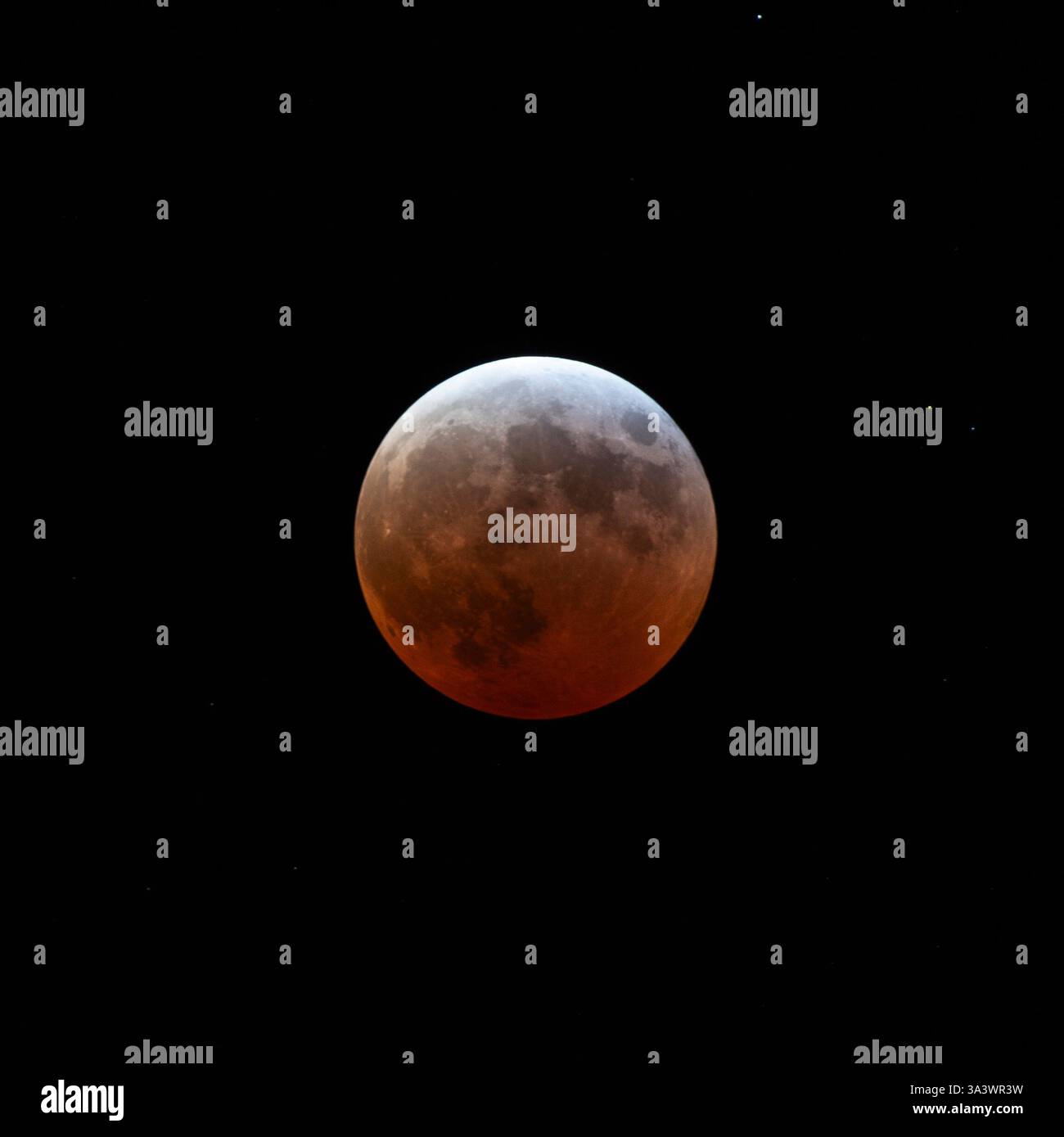 March 14, 2025: A view of the Moon during a total lunar eclipse as it ...