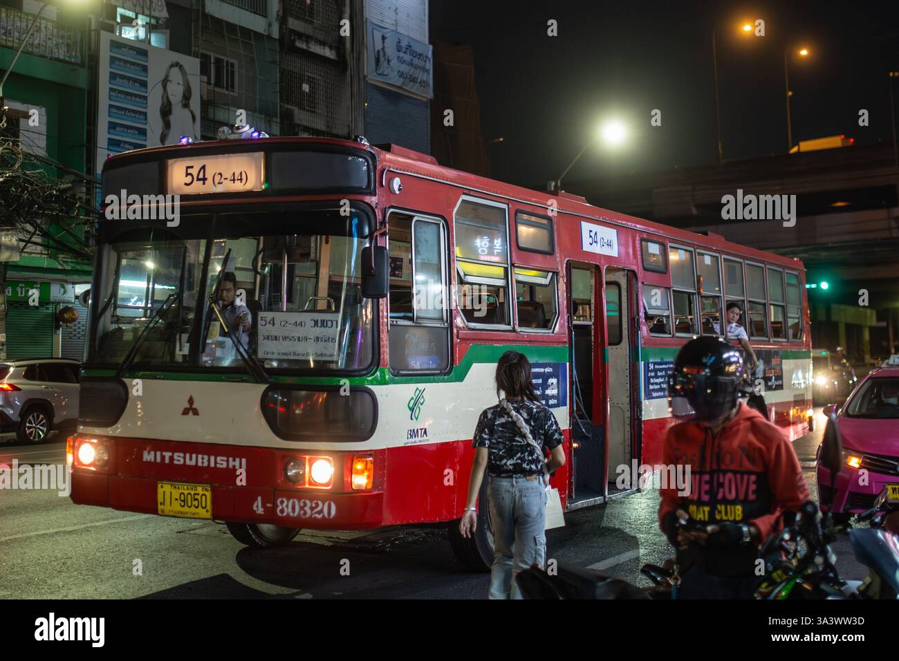 Bangkok, Thailand - March 15, 2025: Public bus seen on the streets of ...