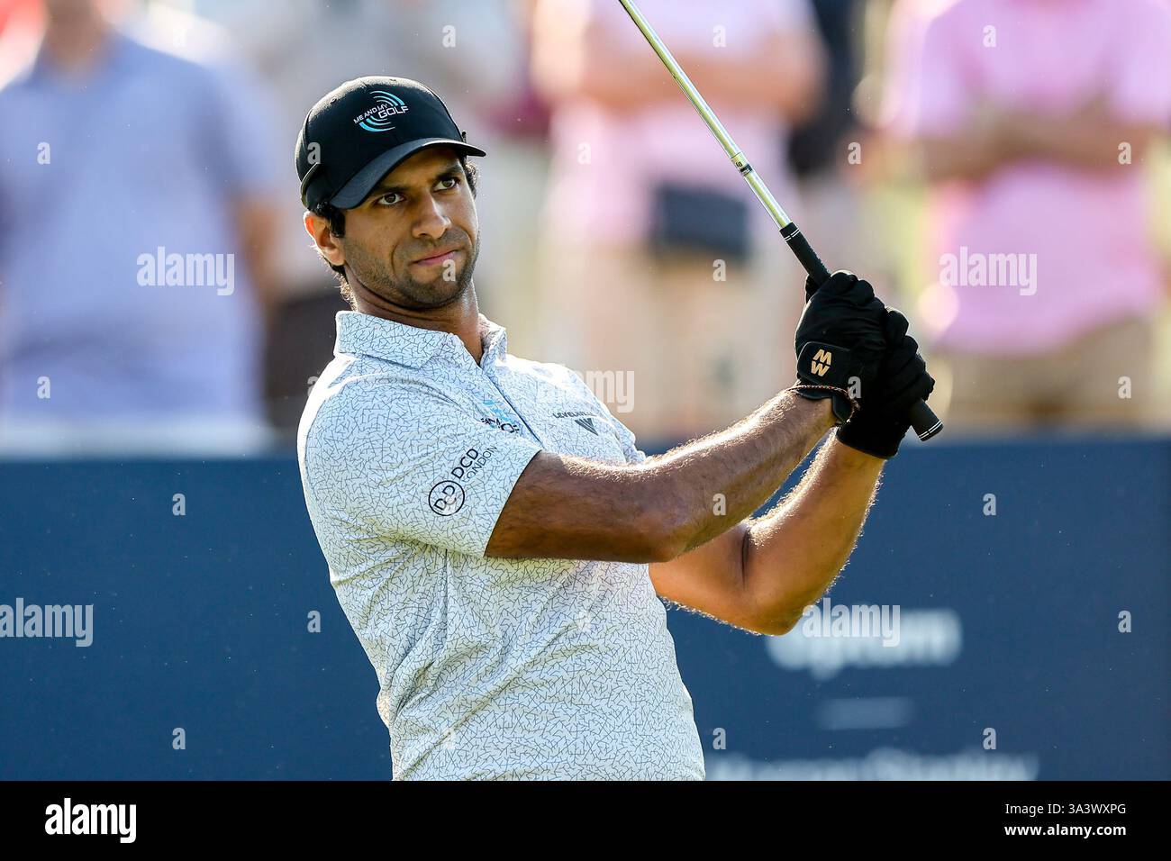 Aaron Rai Tee March 15, 2025: Aaron Rai hits his tee shot on the 3rd hole during the ...
