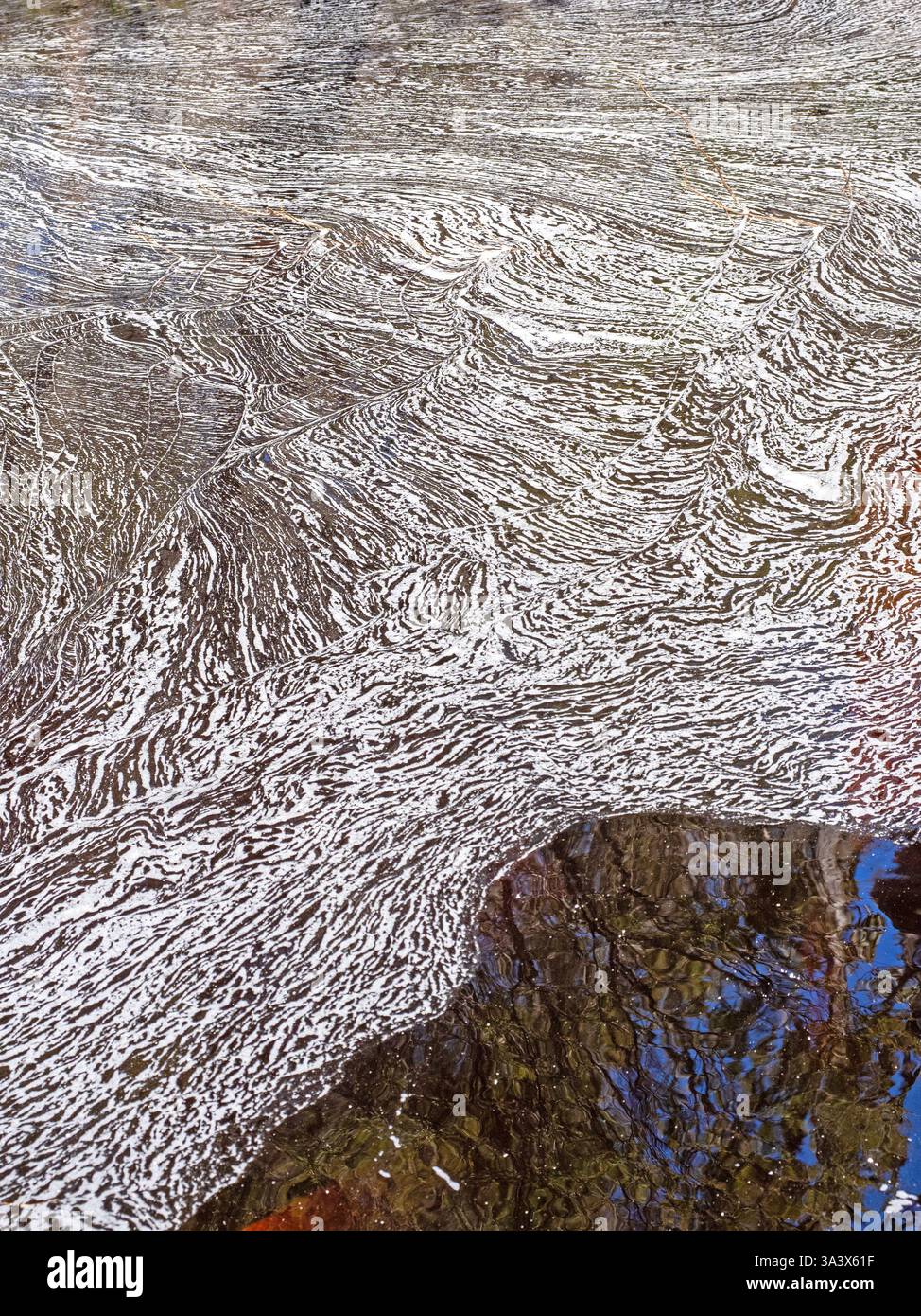 Water patterns at Fernhook Falls Stock Photo