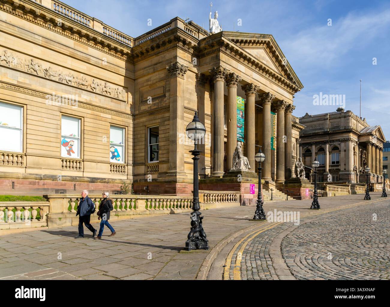 Neoclassical architecture of the Walker art gallery building, city ...