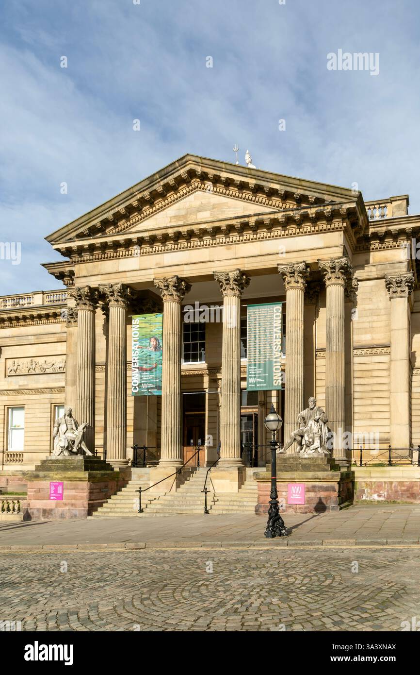 Neoclassical architecture of the Walker art gallery building, city ...