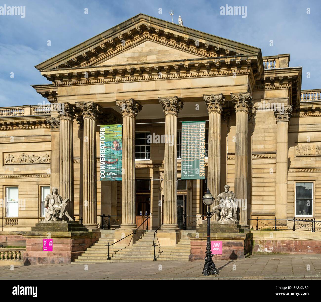 Neoclassical architecture of the Walker art gallery building, city ...