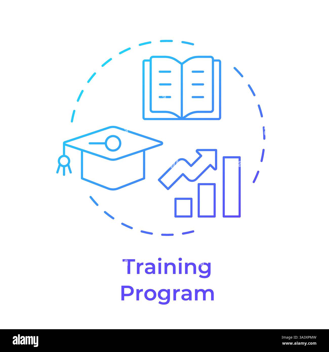 Training program blue gradient concept icon Stock Vector