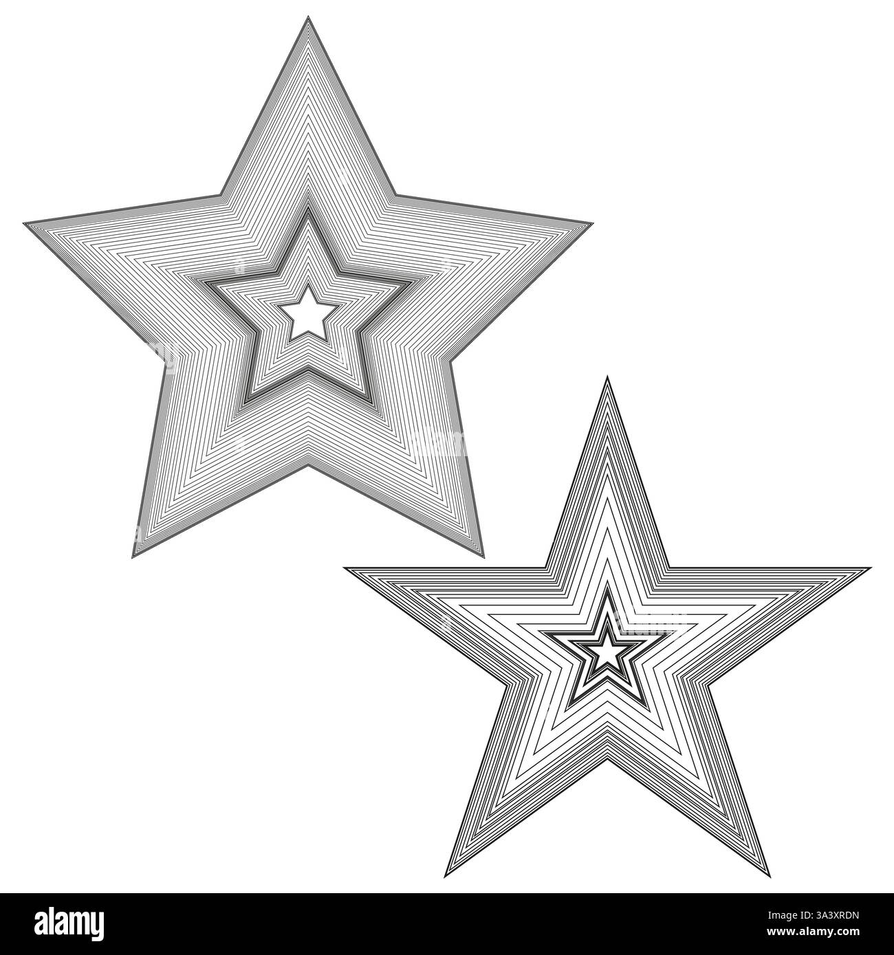 Hypnotic star shapes. Concentric layered lines. Geometric expanding ...
