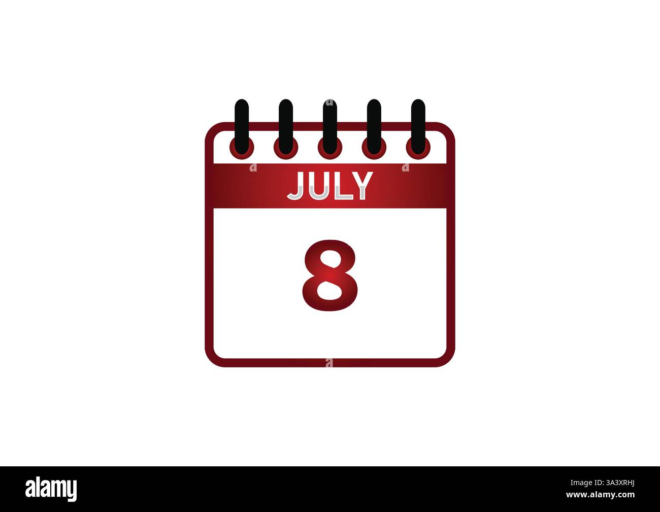 July 8 Calendar Icon Holidays Events and Significant Dates Stock July 8 Calendar Icon Holidays Events and Significant Dates Stock