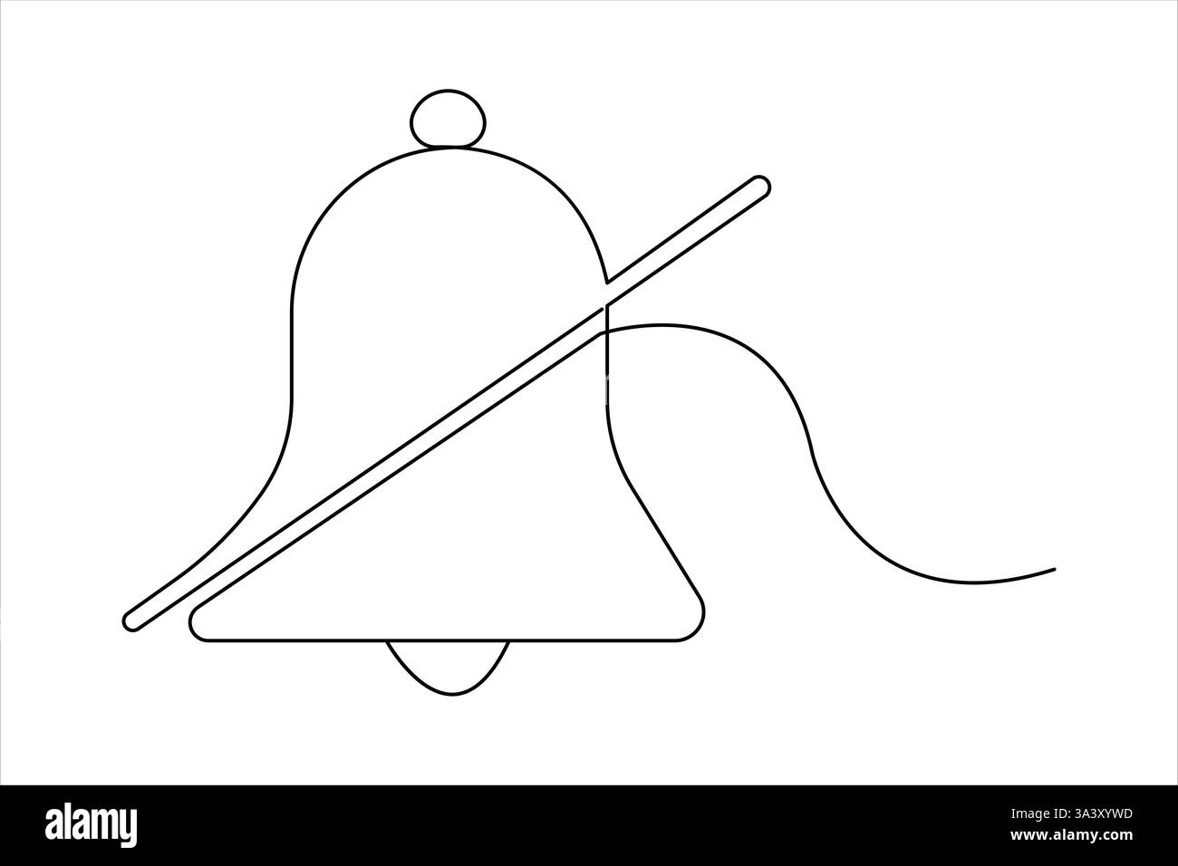 Bell continuous one line art drawing of design. Bell linear design ...