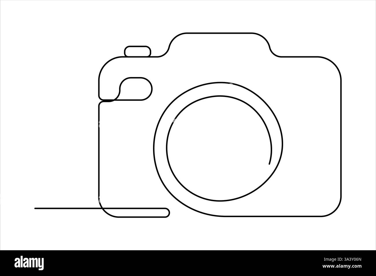 Camera one continuous line drawing of design vector illustration Stock Vector