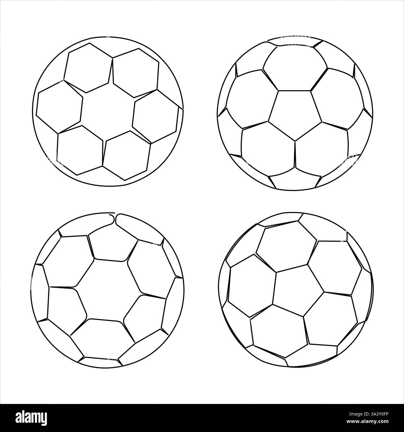 Continuous One Line Art Drawing Of World Cup Football Ball Design Set continuous-one-line-art-drawing-of-world-cup-football-ball-design-set