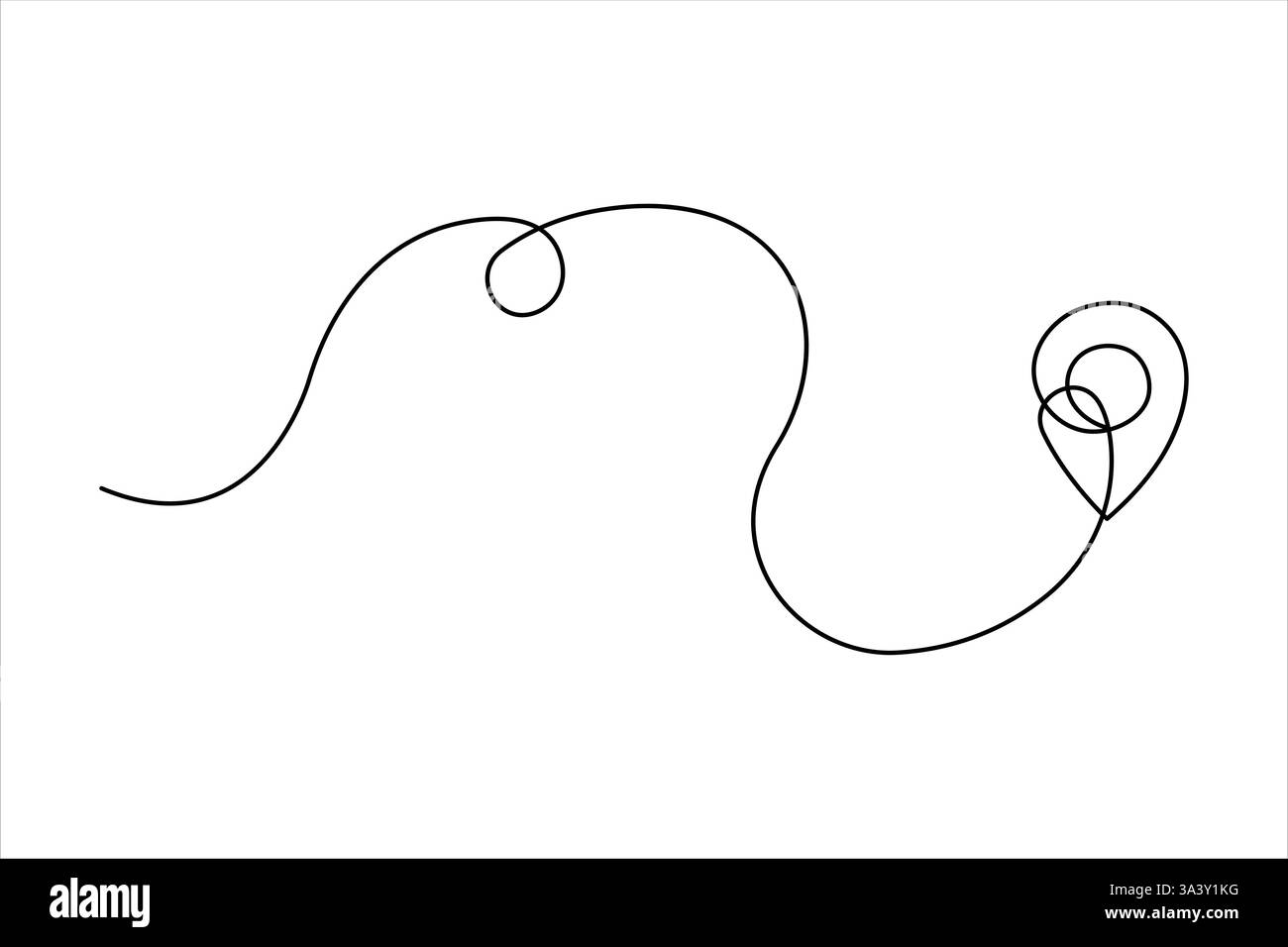 One continuous line art drawing of Location and path pointers vector ...
