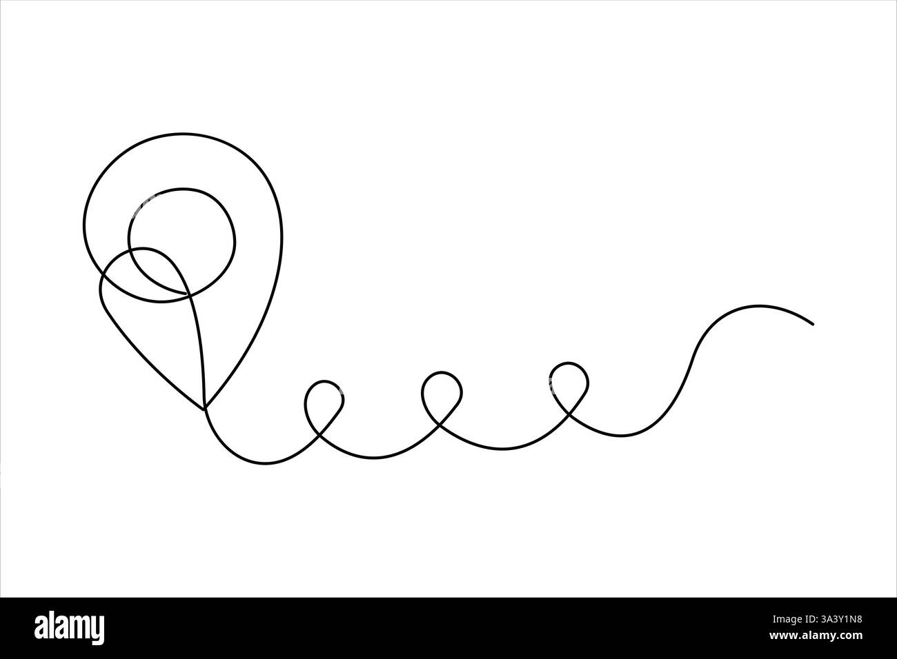 One continuous line art drawing of Location and path pointers vector ...