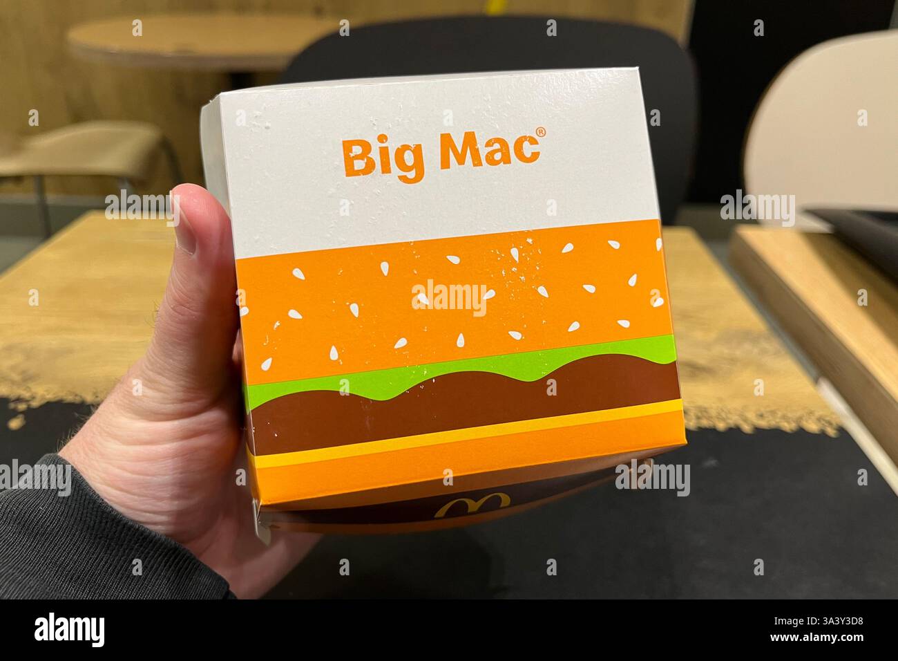 McDonald's Big Mac Box. 17th March 2025. - Smartphone Captured Stock Image