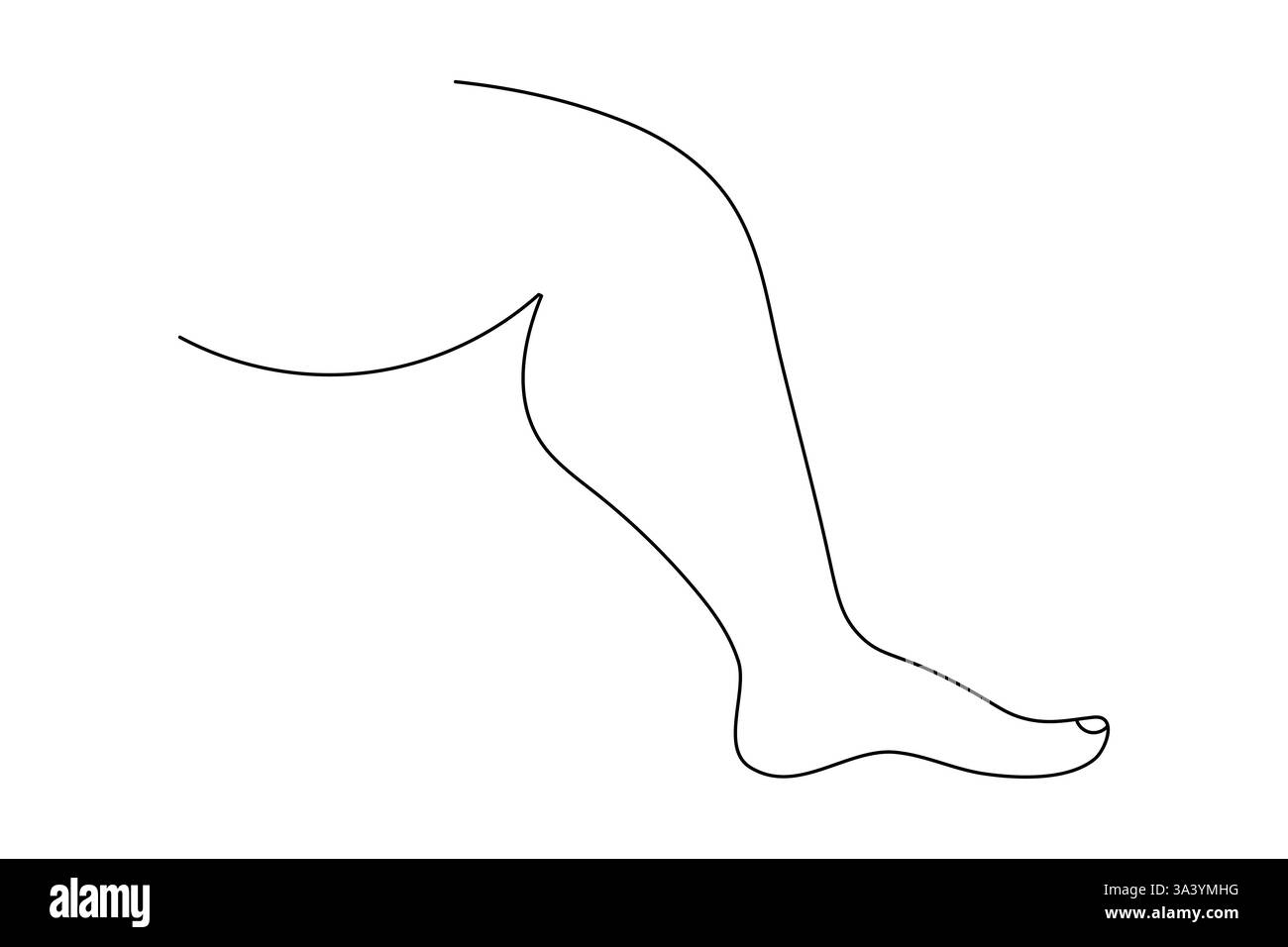 Foot sole continuous one line art of footprint isolated outline vector ...