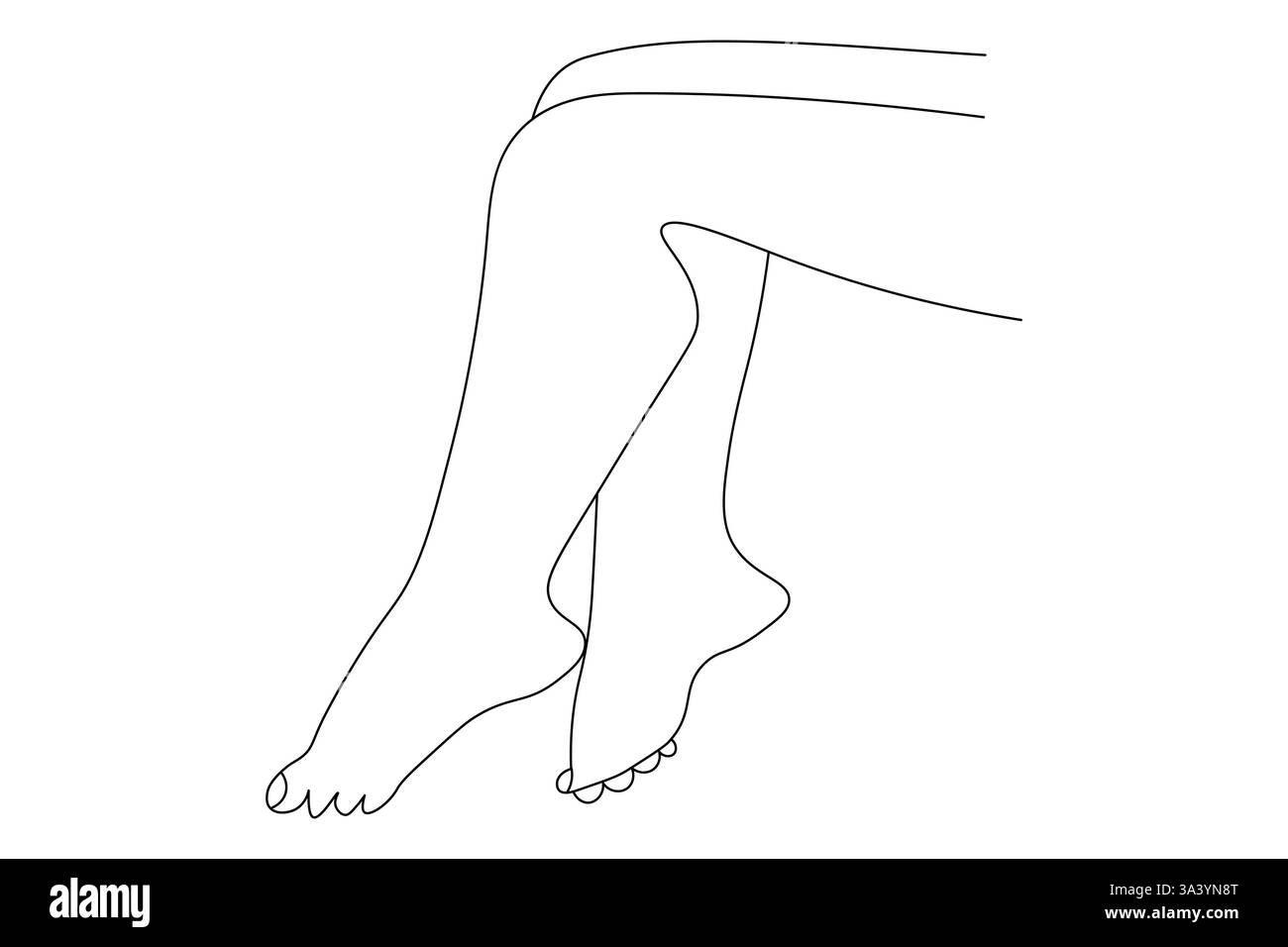 Foot sole continuous one line art of footprint isolated outline vector ...