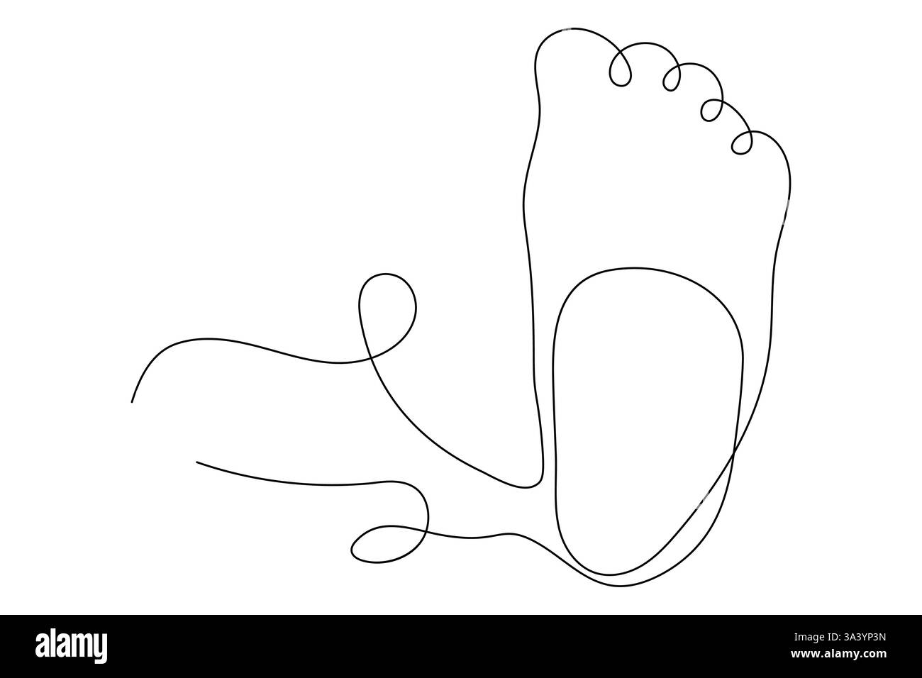 Foot sole continuous one line art of footprint isolated outline vector ...