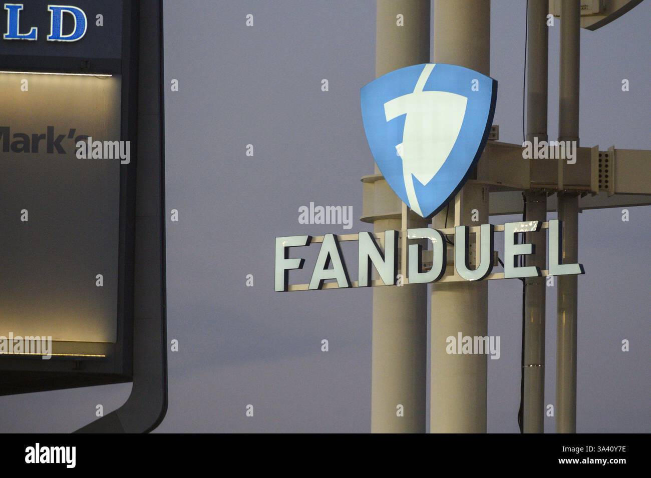 Toronto, ON, Canada – August 5, 2024: View at the Fanduel company sign in Toronto Stock Photo