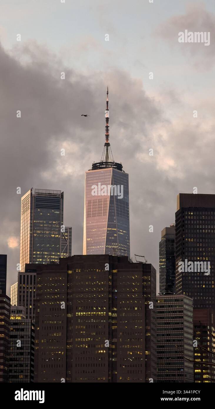 New York City Skyline - Lower Manhattan - Smartphone Captured Stock Image