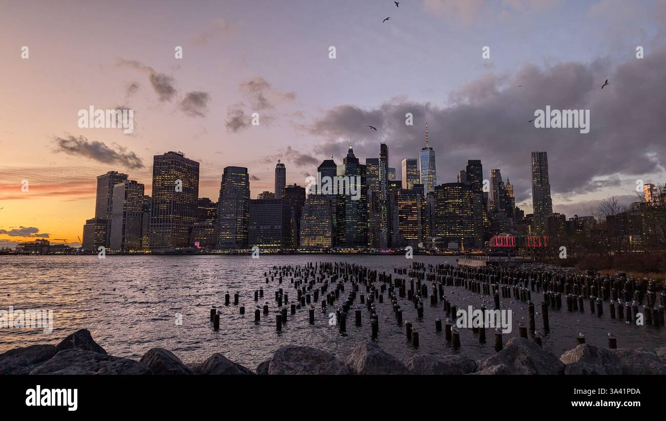 New York City Skyline - Lower Manhattan - Smartphone Captured Stock Image