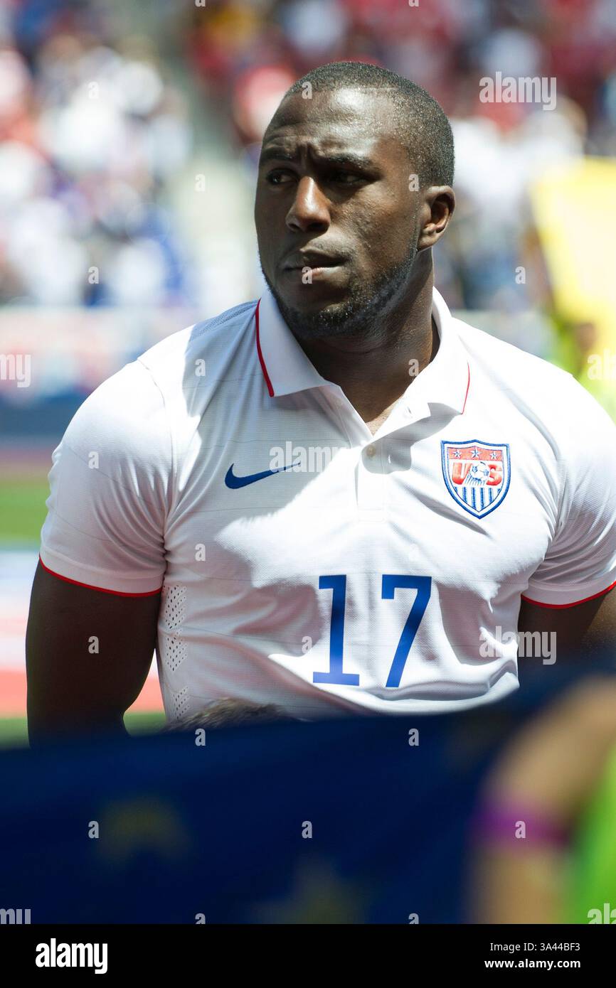 June 1, 2014 - Harrison, NJ, U.S - June 01, 2014: USA Men's National Team Jozy Altidore forward (17) looks on during the  U.S.A. Men's National Team vs. Turkish National Team- World Cup send off match at Red Bull Arena - Harrison, NJ.  Mandatory Credit: Kostas Lymperopoulos/Cal Sport Media  (Credit Image: Â© Kostas Lymperopoulos/ Cal Sport Media)(Credit Image: © Kostas Lymperopoulos/Cal Sport Media/ZUMAPRESS.com) Stock Photo