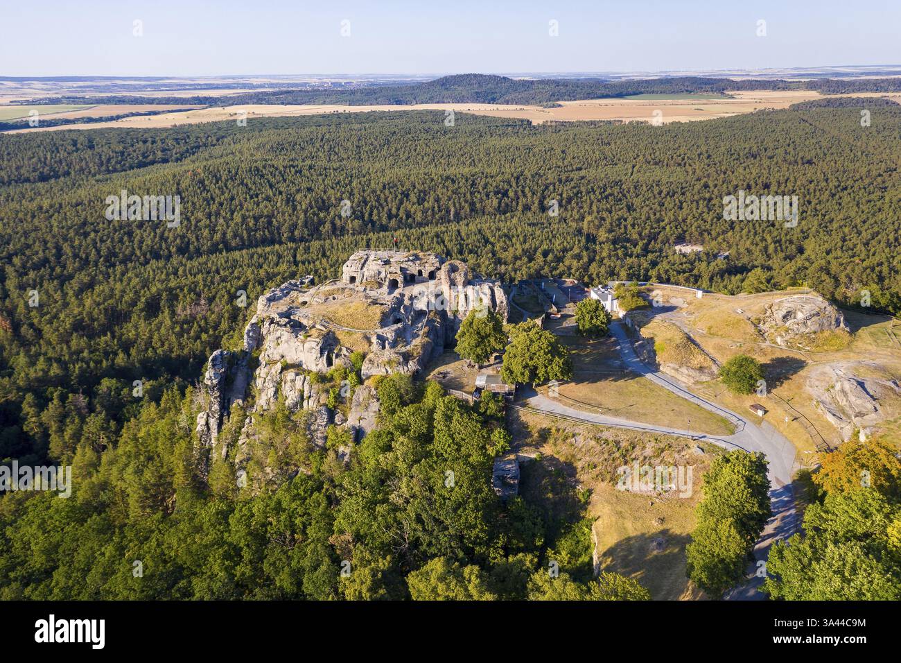 Aerial view of Regenstein Castle and Fortress, Blankenburg, Harz, Saxony-Anhalt, Germany, Europe Stock Photo