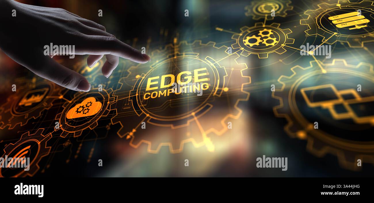 Edge Computing Concept: Enhancing Data Processing at the Network Edge. Stock Photo