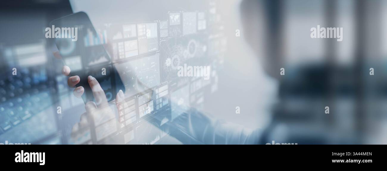 Data Analytics and Business Intelligence Dashboard Concept. Stock Photo