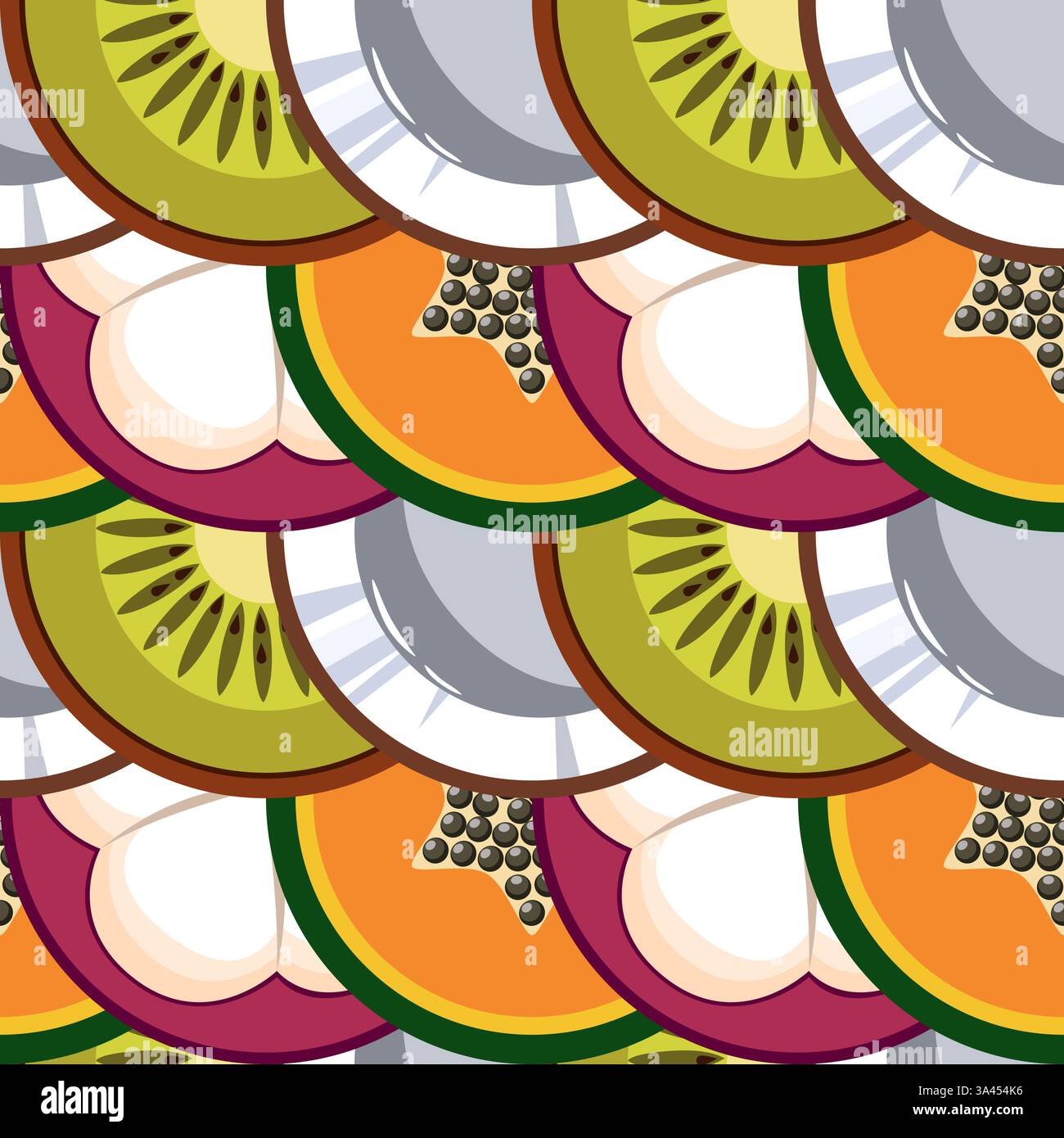 Fruit cocktail seamless pattern vector illustration Stock Vector
