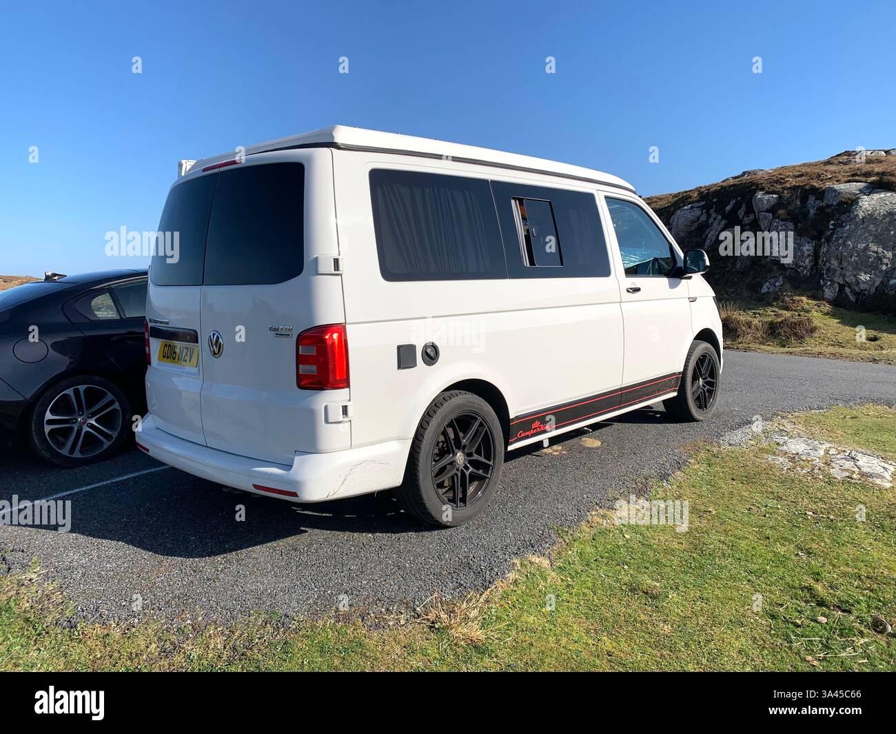 Camper van camper vans Northampton Racecourse parked outside - Smartphone Captured Stock Image