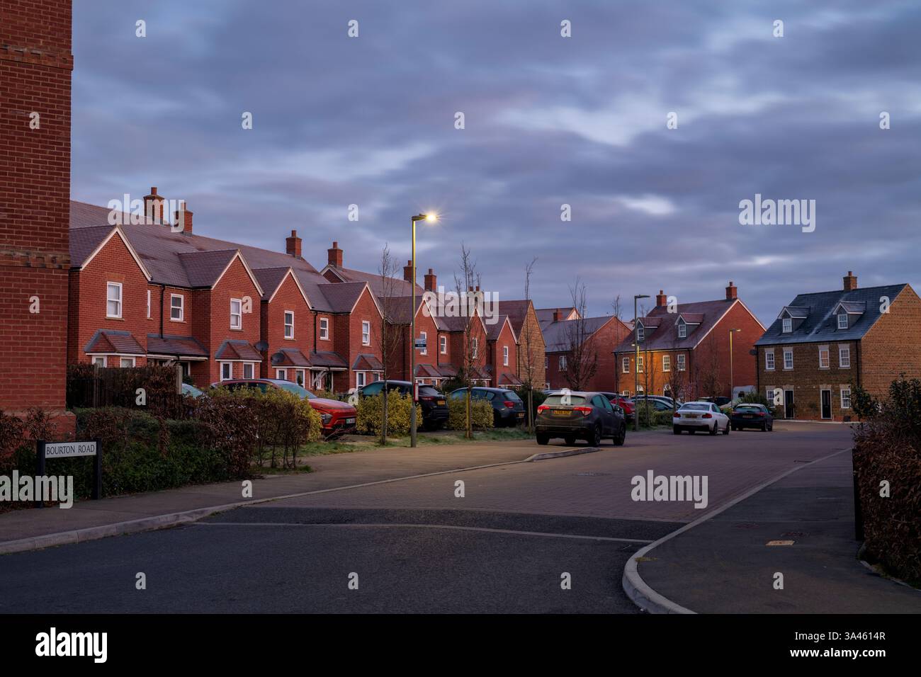 Bourton Road at dawn. Banbury, Oxfordshire, England Stock Photo