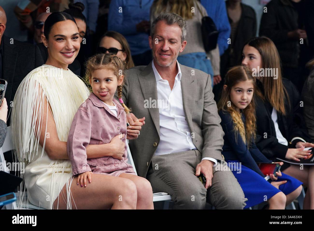 Gal Gadot, from left, Ori Varsano, Jaron Varsano, Daniella Varsano, and