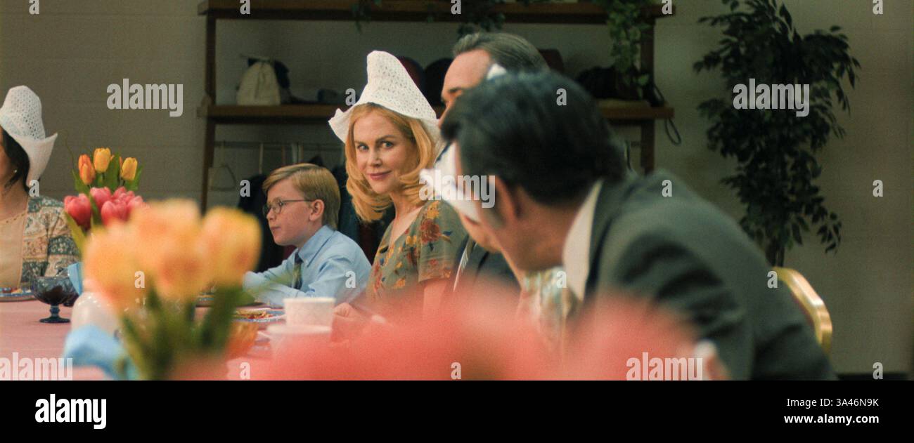 RELEASE DATE: March 27, 2025. TITLE: Holland. STUDIO: Amazon Studios. DIRECTOR: Mimi Cave. PLOT: Nancy's (Nicole Kidman) picture-perfect life in quaint Holland, Michigan crumbles, when she and a friend uncover a twisted secret in their midst. STARRING: JUDE HILL as Harry Vandergroot, NICOLE KIDMAN as Nancy Vandergroot. (Credit Image: © Amazon Studios/Entertainment Pictures/ZUMAPRESS.com) EDITORIAL USAGE ONLY! Not for Commercial USAGE! Stock Photo