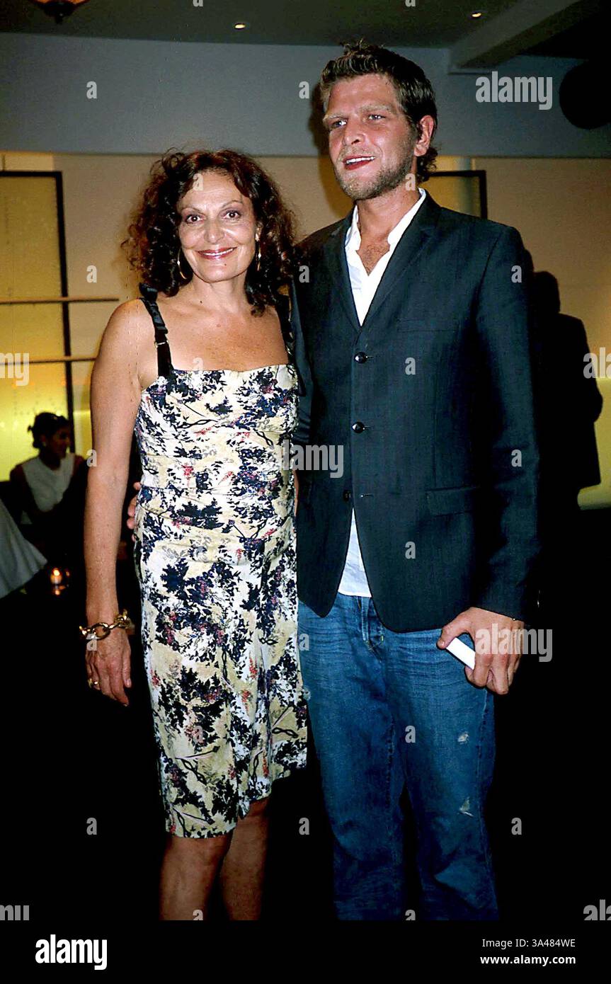Jan. 1, 2011 - DIANE VON FURSTENBERG AND NATHAN C. (HER DSIGNER).K31351RHART .DIANE VON FURSTENBERG NEW MAKE-UP LINE AND COCKTAIL PARTY AT HER STUDIO IN NEW YORK CITY.6/2003. ROSE HARTMAN/   2003(Credit Image: © Globe Photos/ZUMAPRESS.com) Stock Photo