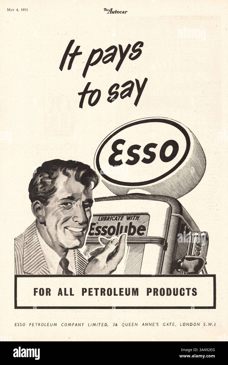 Esso oil magazine advert hi-res stock photography and images - Alamy