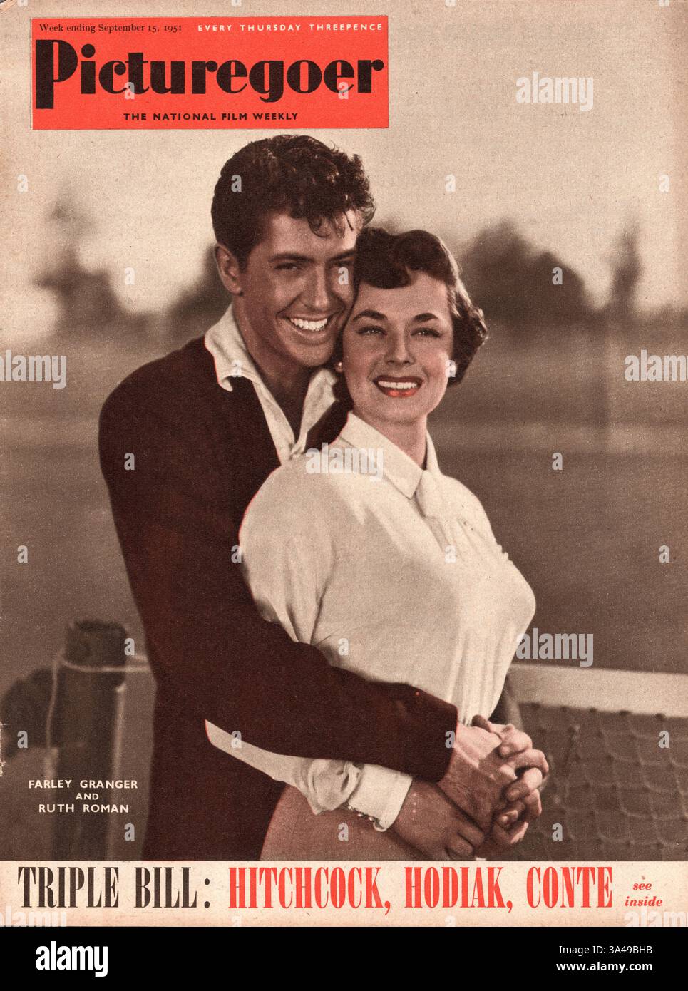 1951 Picturegoer Farley Granger and Ruth Roman Stock Photo
