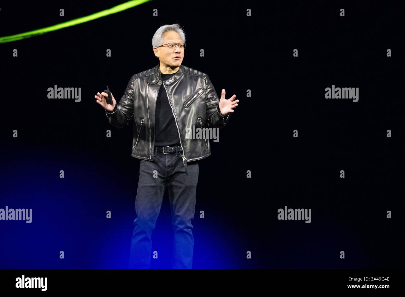 CEO Jensen Huang talks during the keynote address of Nvidia GTC Tuesday ...