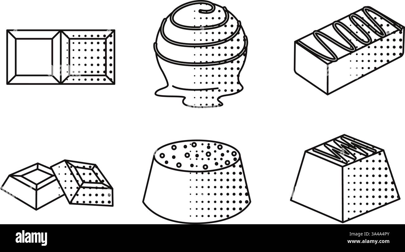 Set of chocolate candy icons. Vector Stock Vector Image & Art - Alamy