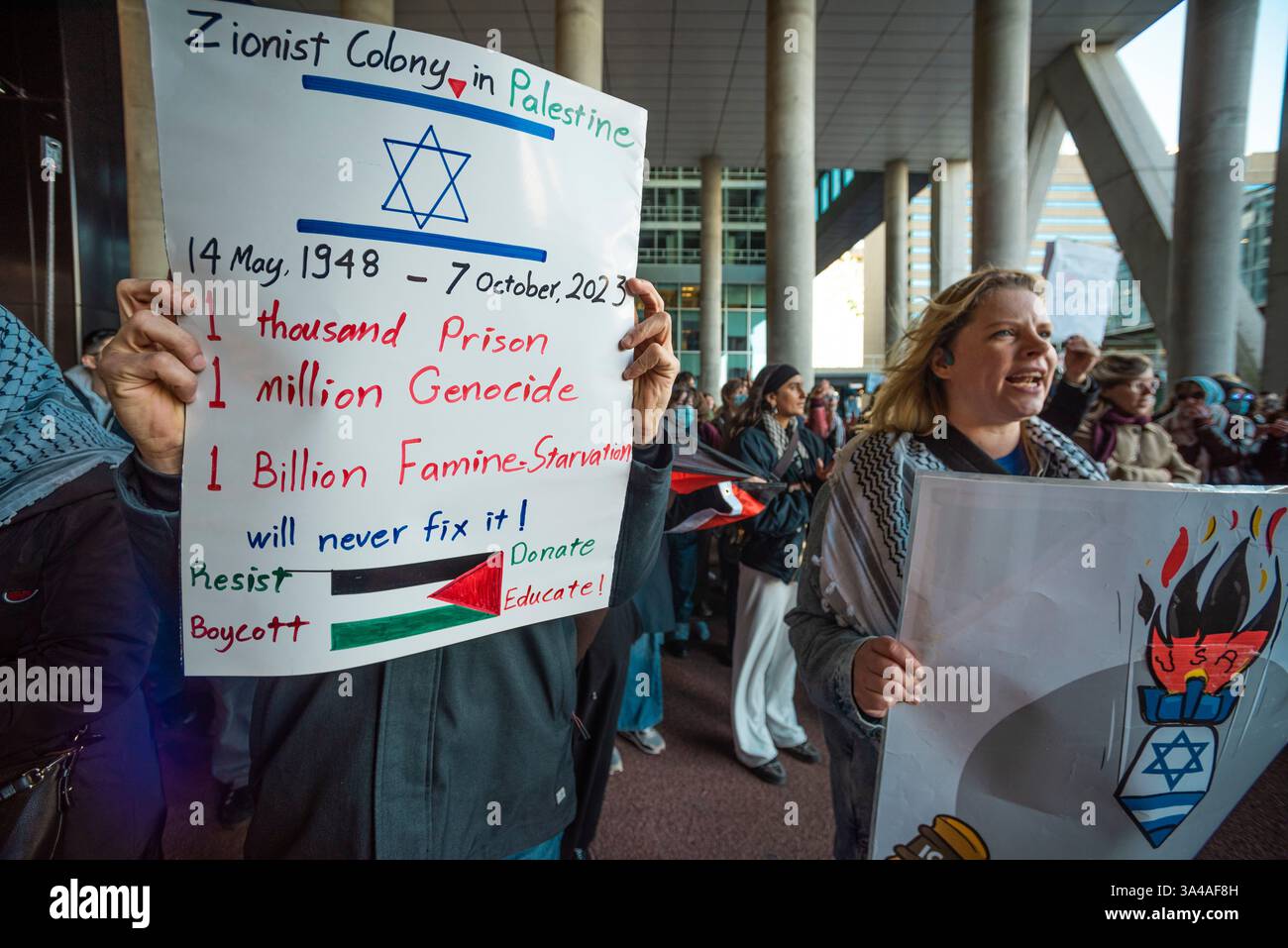 The Hague Demands Accountability TODAY. Demonstration outside Ministry of Foreign Affairs in The Hague Stock Photo