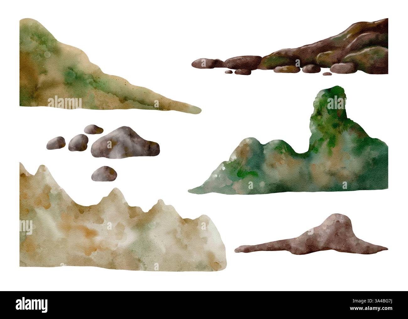 An artistic and creative watercolor depiction showcasing various unique ...