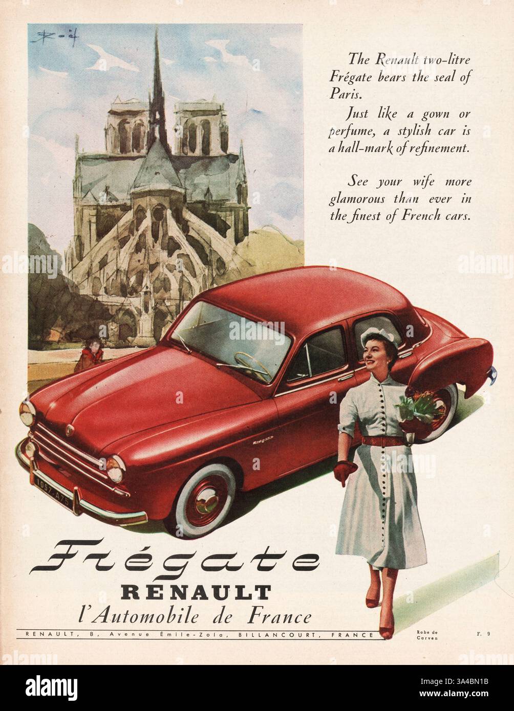RENAULT 1950年代モデル ヴィンテージ広告 Renault advert hi-res stock photography and images - Alamy