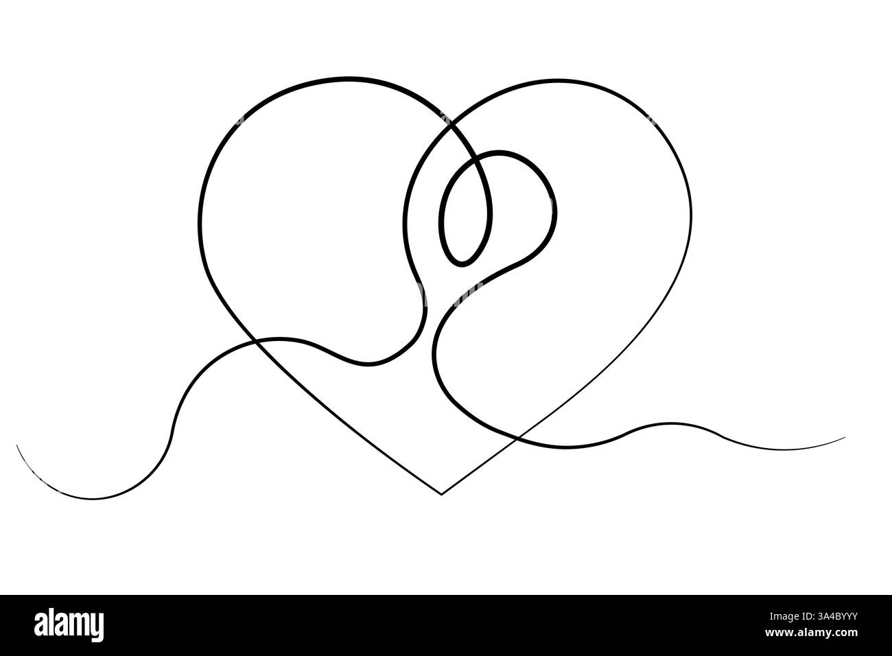 One line drawing of a heart shape vector graphic design for any ...