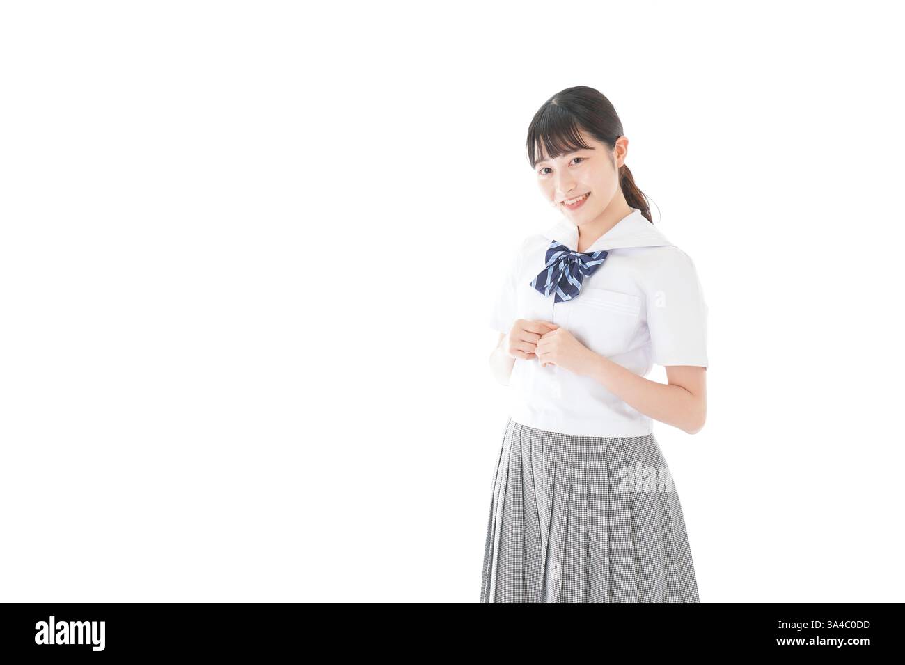 Portrait of schoolgirl in school uniform Stock Photo - Alamy