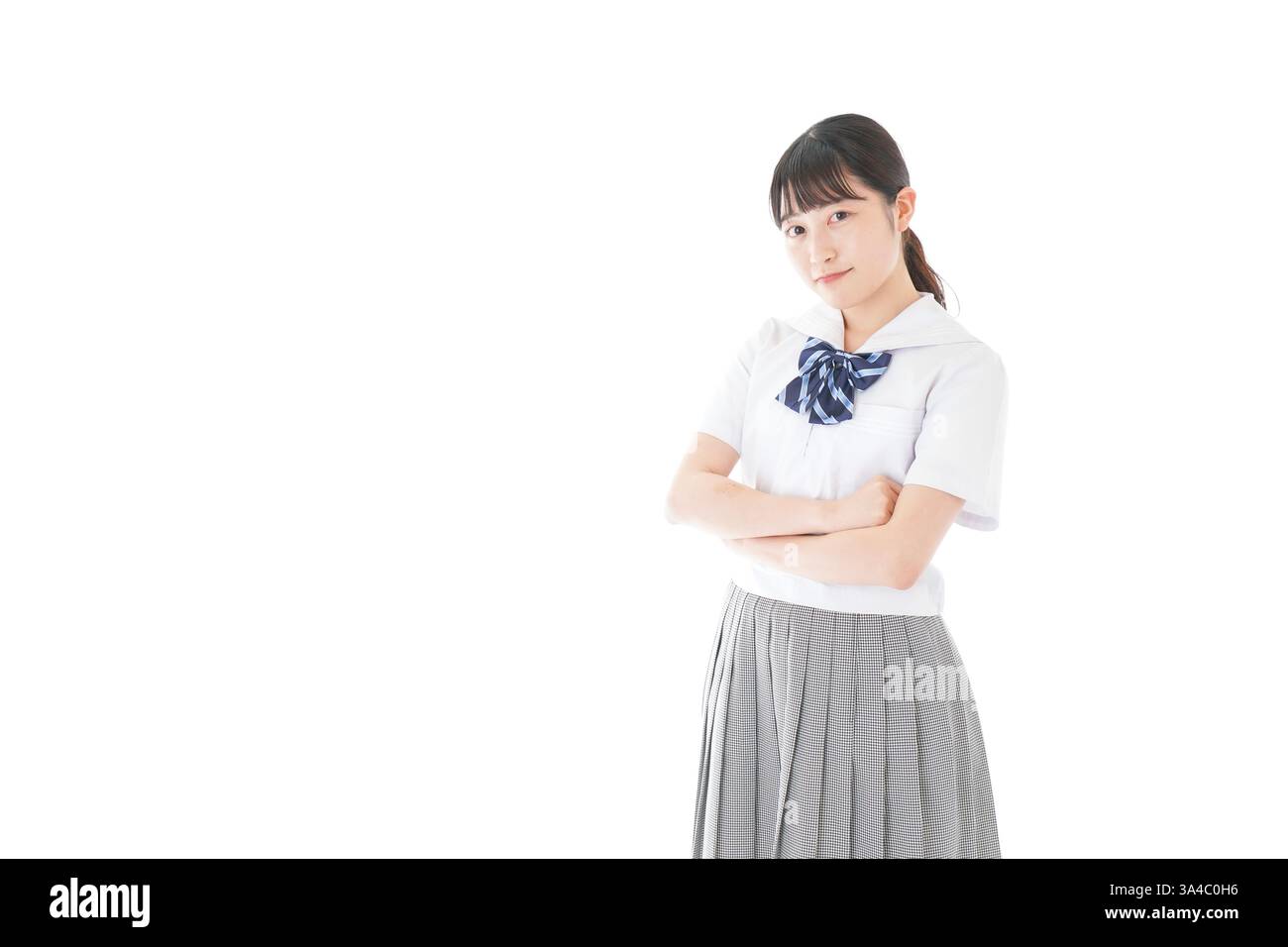 Portrait of schoolgirl in school uniform Stock Photo - Alamy